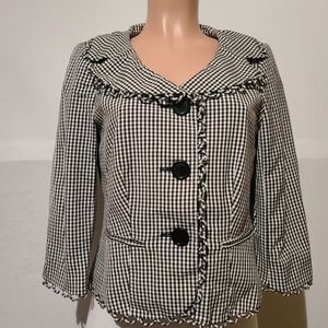 Tribella Black and White Checkered Blazer Size
